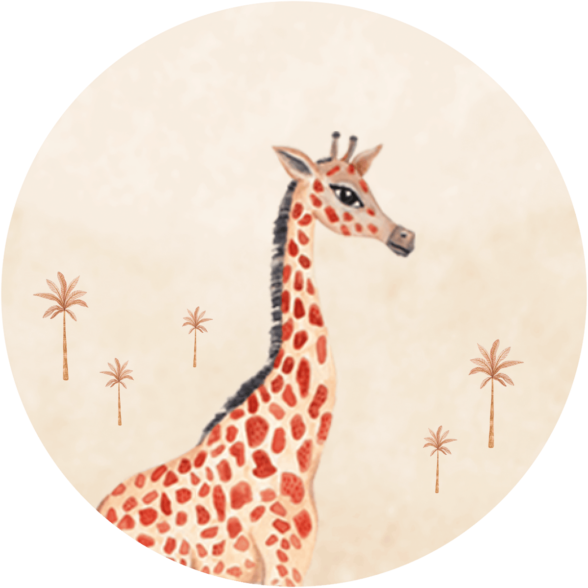 Hueppi The Giraffe washable children's rug on transparent background