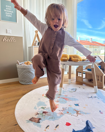 Hueppi Around The World Round washable children's rug