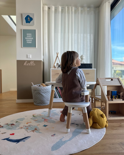 Hueppi Around The World Round washable children's rug