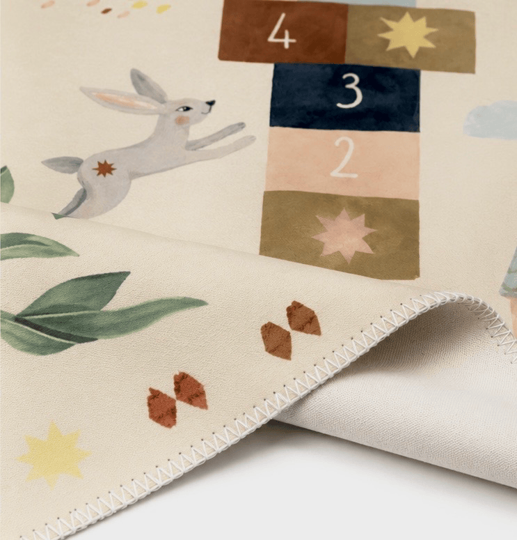 Bunny Hops Sun Pops Hopscotch Kids' Rug – Machine Washable & Non-Toxic