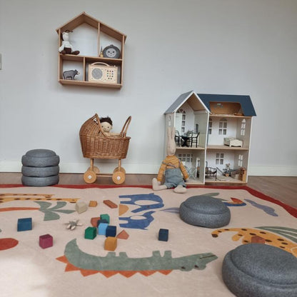 Hueppi Tails and Trails Safari washable children's rug
