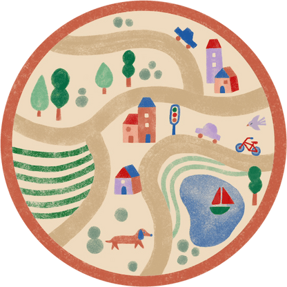 Hueppi Dreamscape Landscape washable children's rug transparent product image