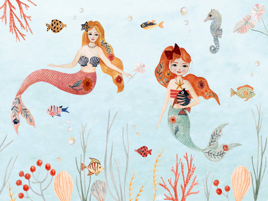 mermaid sea fish coral carpet for kids. mermaid sea fish coral rug for kids room. Machine washable and nontoxic rug
