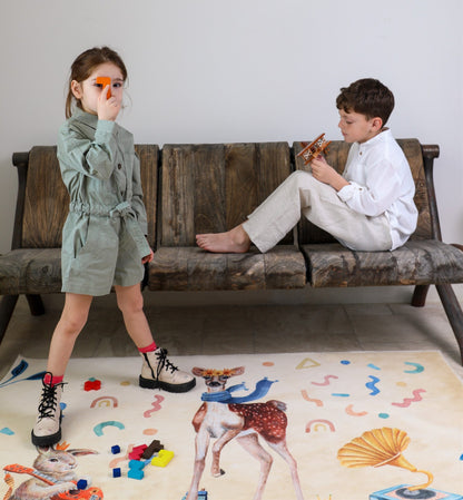 Hueppi Sound of the Forest washable children's rug