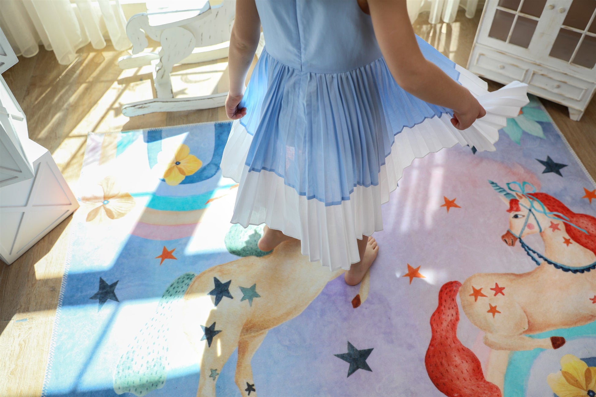 Unicorn carpet for kids. Unicorn rug for kids room. Machine washable and nontoxic rug