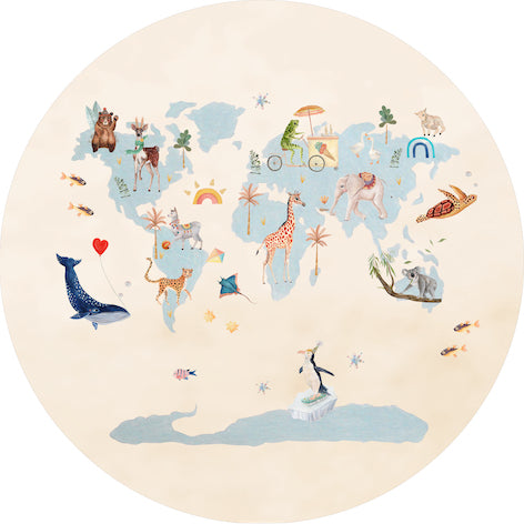 Around the World Kids' Rug – Round – Imperfectly Perfect