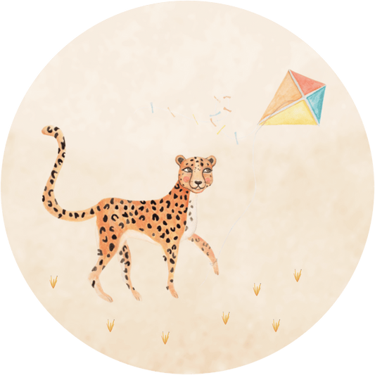 Hueppi The Leopard washable children's rug on transparent background