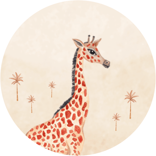 Hueppi The Giraffe washable children's rug on transparent background