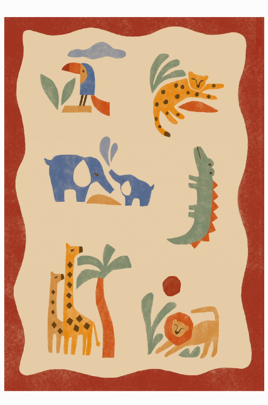TAILS AND TRAILS SAFARI RUG